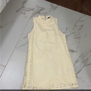 Cream lace high neck dress